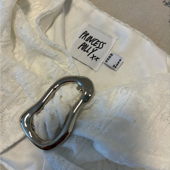 Princess Polly Moderna White Halter Lace Top - Picture 5 of 6